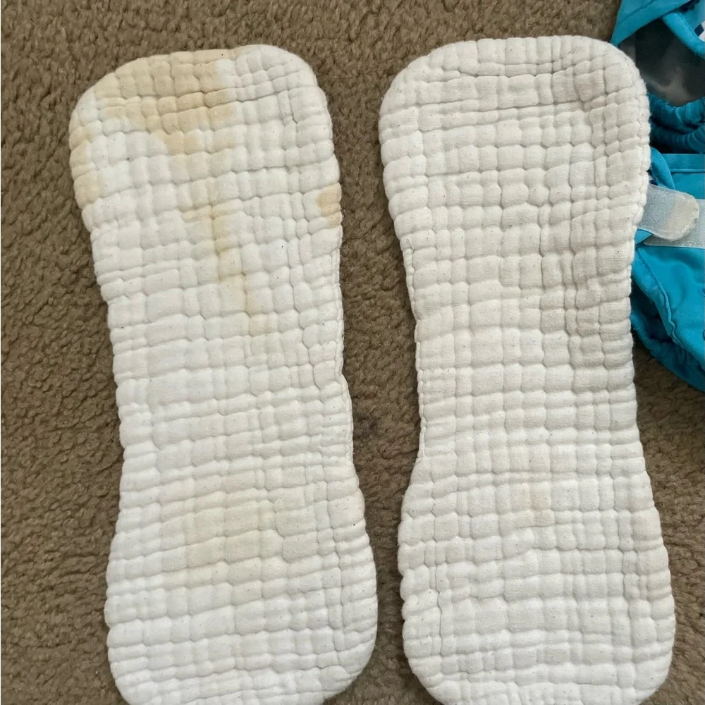 3 cloth diapers + 5 cotton liners for newborn and infants